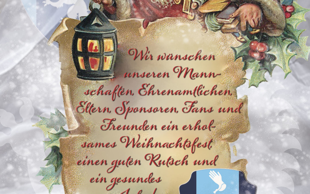 Wir wünschen unseren Mannschaften, Ehrenamtlichen, Eltern, Sponsoren, Fans und Freunden ein erholsames Weihnachtsfest, einen guten Rutsch und ein gesundes Jahr 2023!