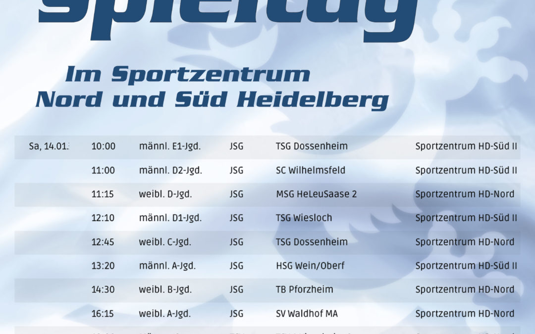 Heimspieltag 14. und 15. Januar 2023 SportZentrum Nord u. Süd