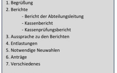 Abteilungs-Versammlung 2025 Handball Männer: 12.11.2025, 19:30 Uhr
